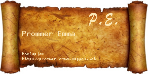 Prommer Emma névjegykártya